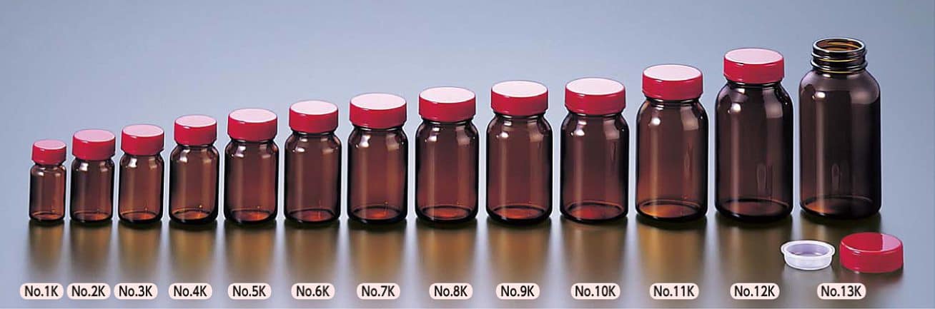 ガラス軽量規格瓶 褐色